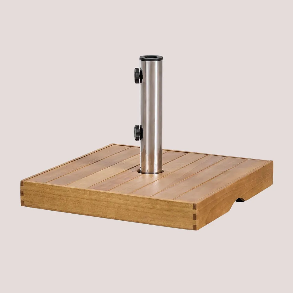 Sklum Canco Base Ombrellone Quadrata 48x48 cm in Legno
