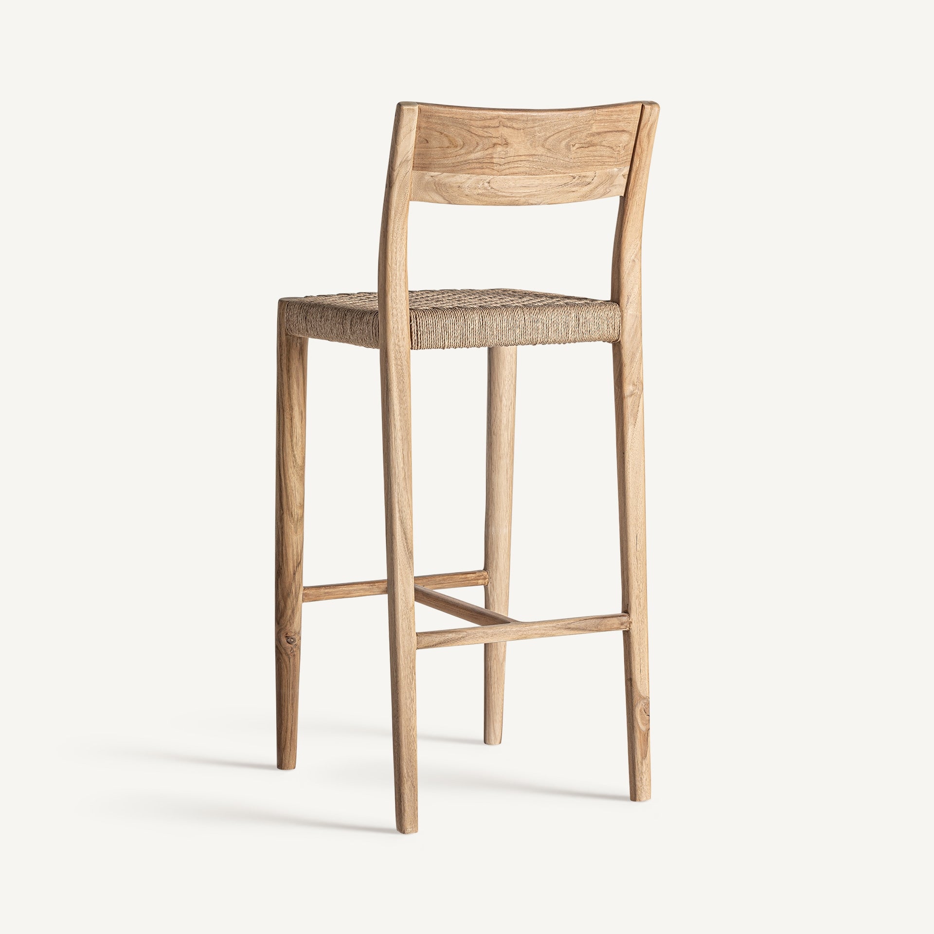 Bambua Caen sgabello bar 108 teak paglia