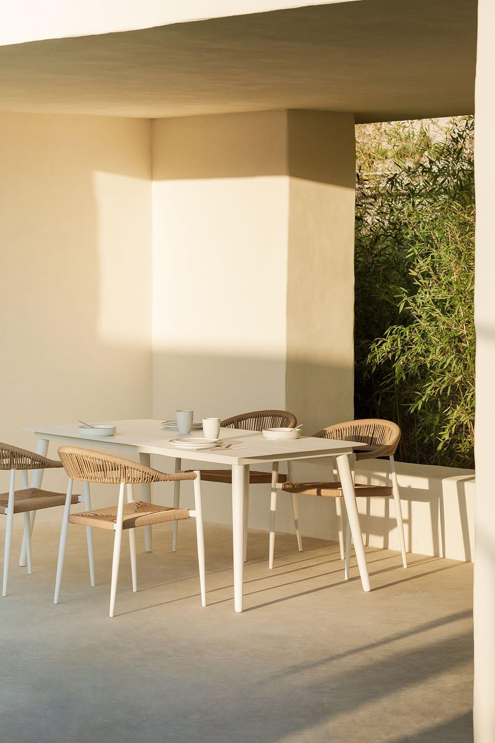 Sklum Kevan Amatria set giardino alluminio rattan 4 sedie