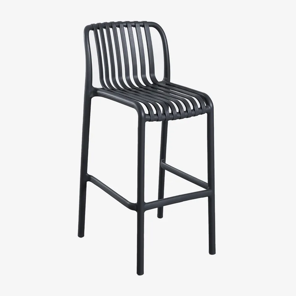 Sklum Wendell sgabello alto giardino grigio antracite 77 cm