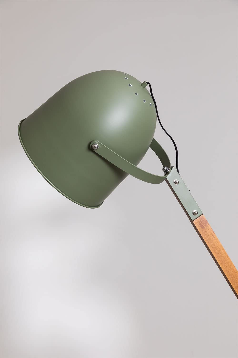 Sklum Bell piantana verde felce legno e acciaio