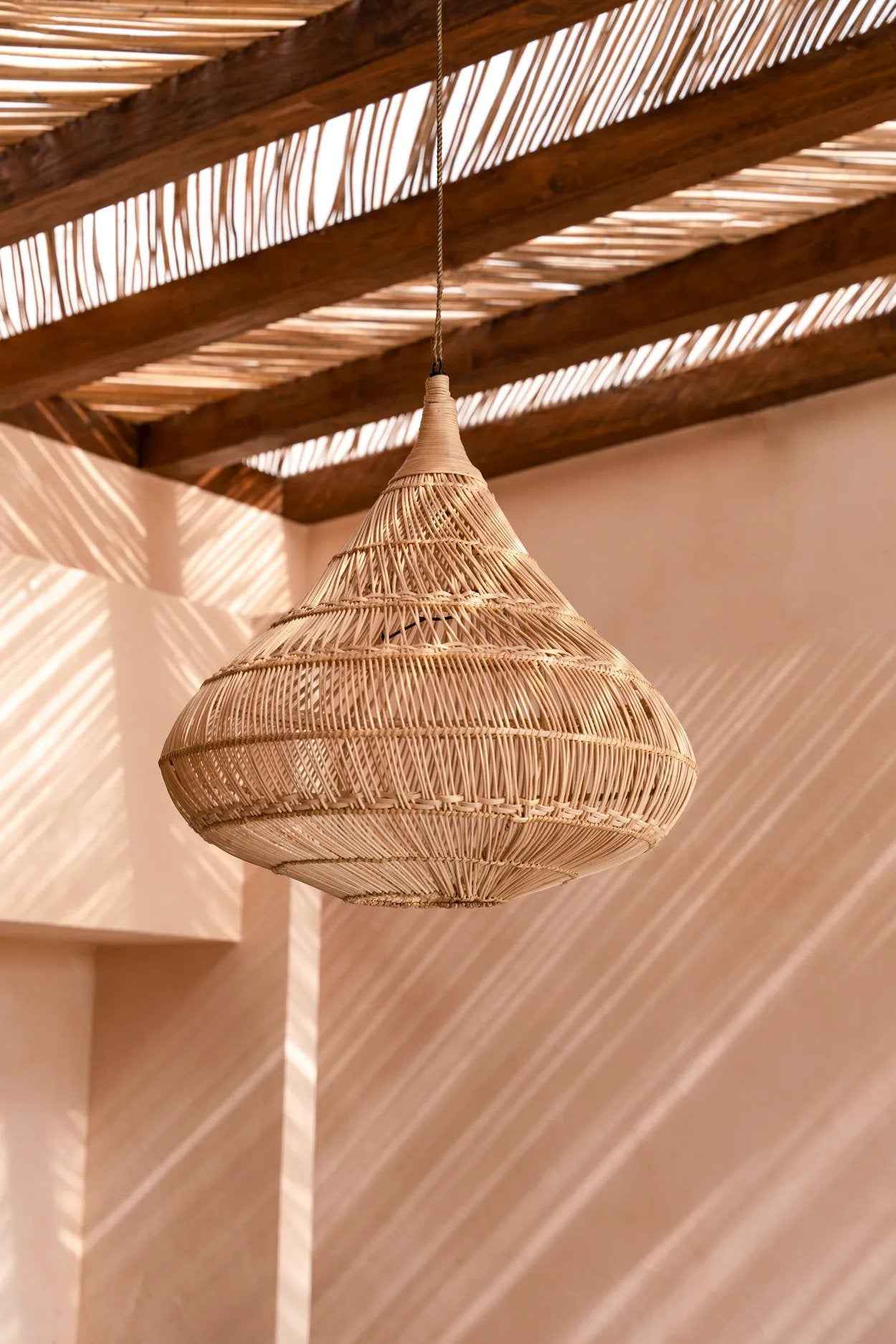 Bambua The Drop Pendant Natural L lampadario rattan