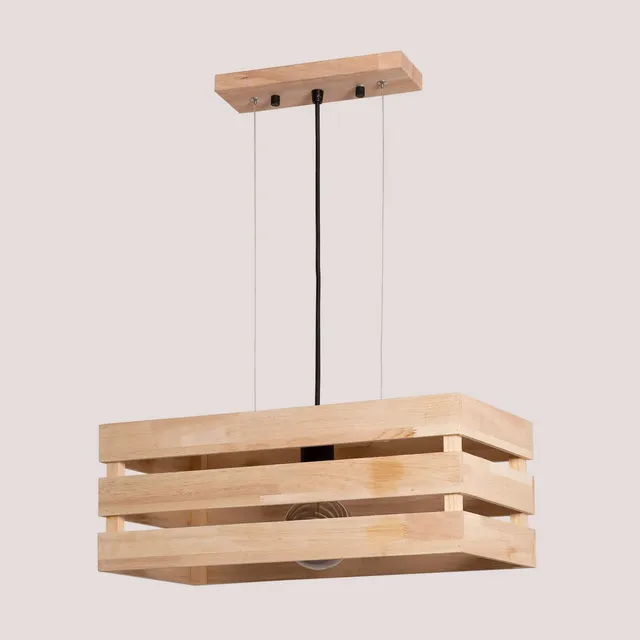 Sklum Kaixa Lampada da Soffitto Legno Naturale 50 cm