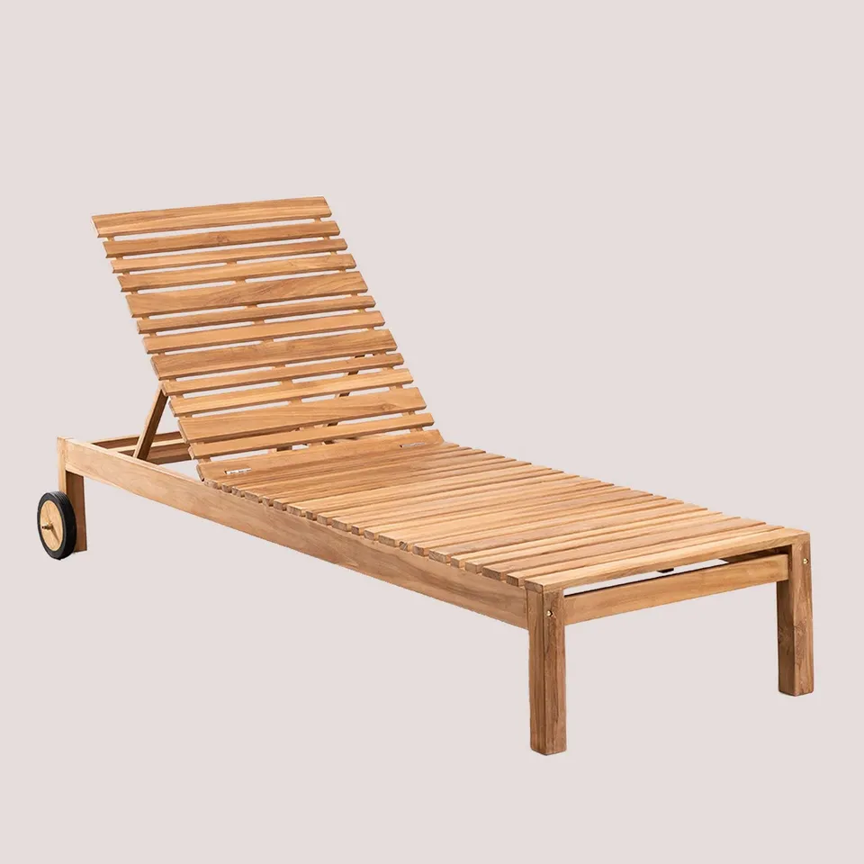 Sklum Kurni Lettino in Teak 208 cm con Ruote