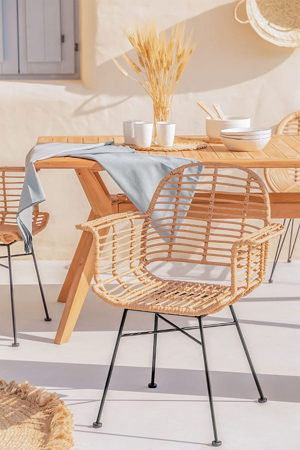 Sklum Mimbar Style sedia da giardino marrone naturale rattan