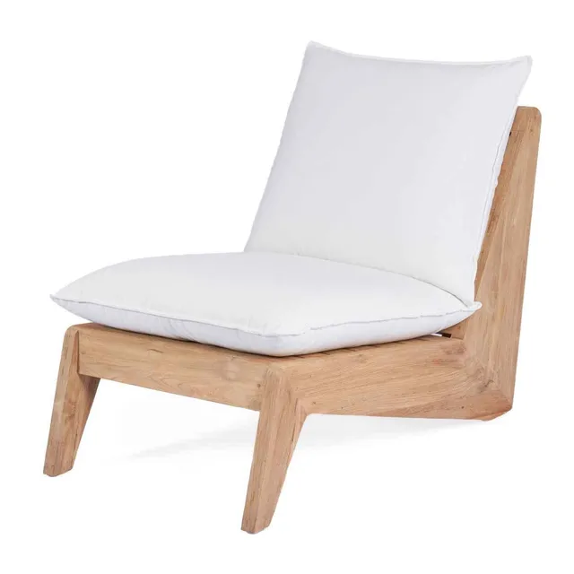 Bambua Lazy poltrona 1 posto bianco teak riciclato da esterno