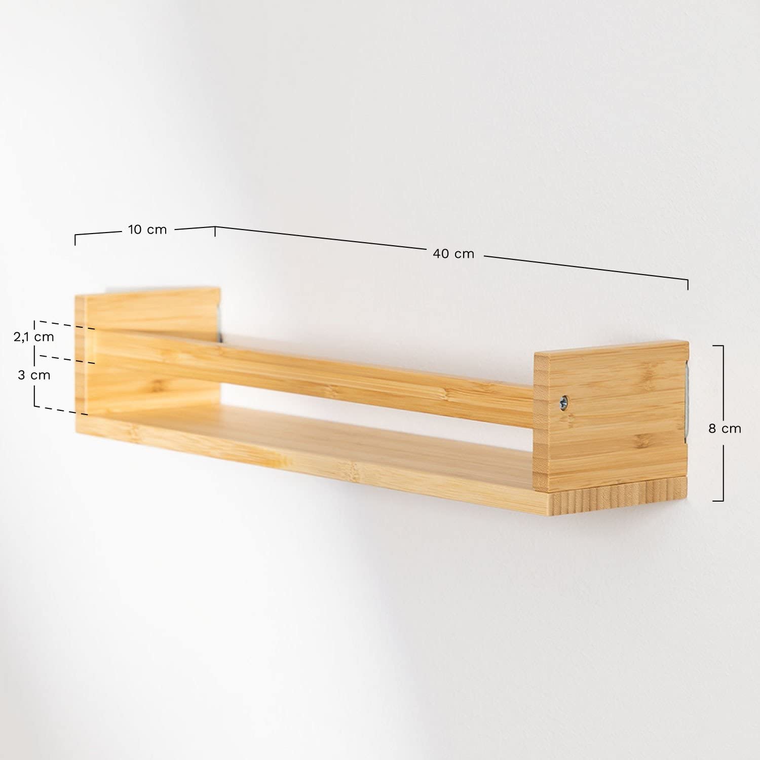 Sklum Tanno Mensola a Muro in Bambù 40 cm