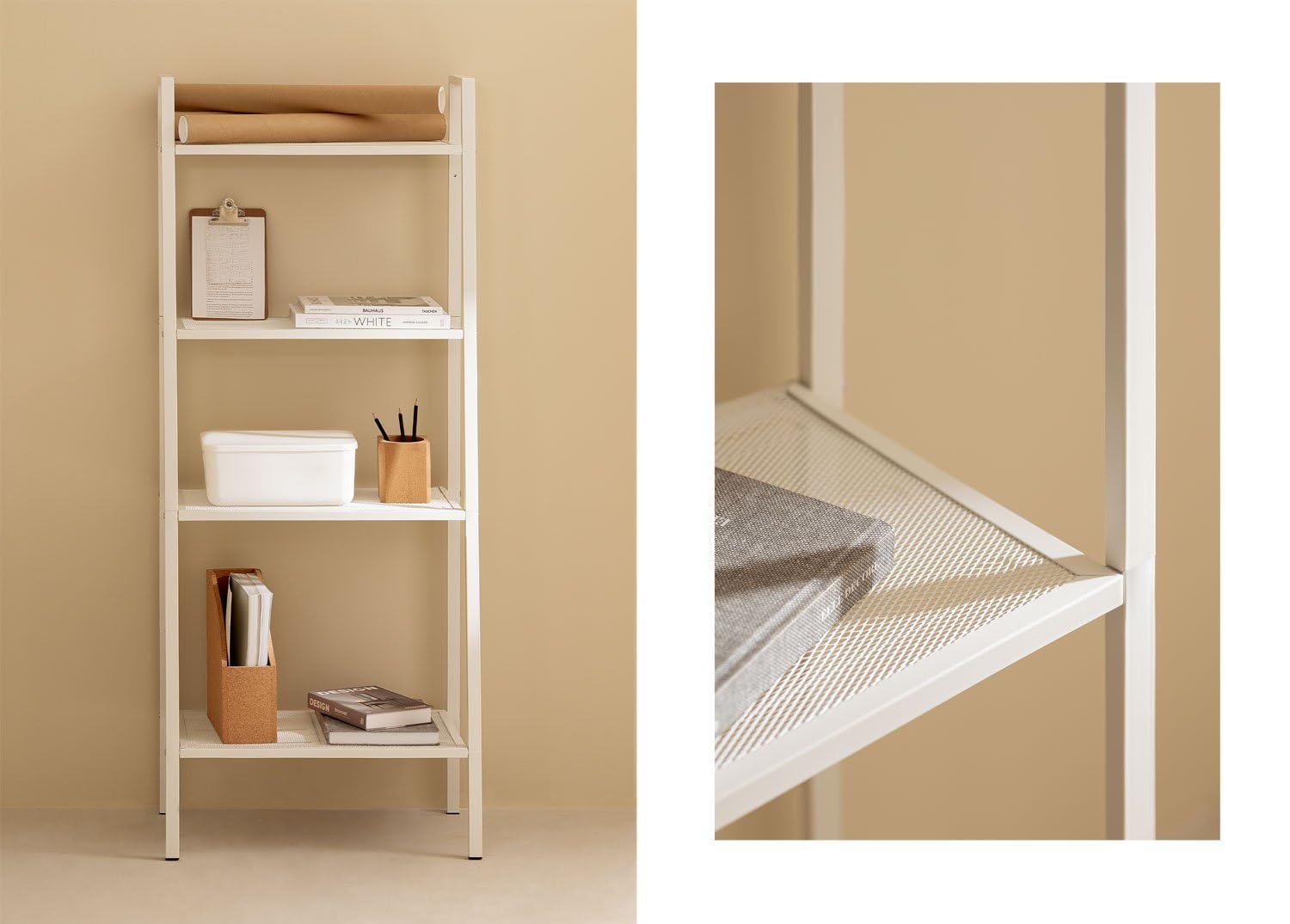 Sklum Arkan scaffale bianco in acciaio 4 ripiani