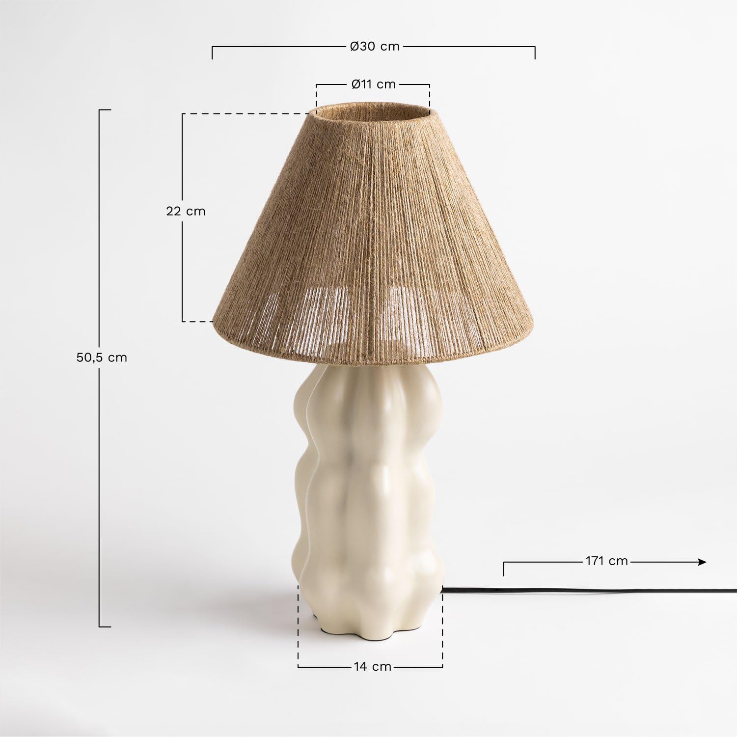 Sklum Raiman Beige Crema lampada da tavolo ceramica