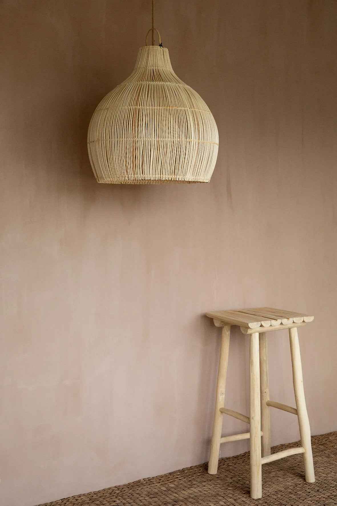 Bambua Lobster Trap lampadario rattan natural L