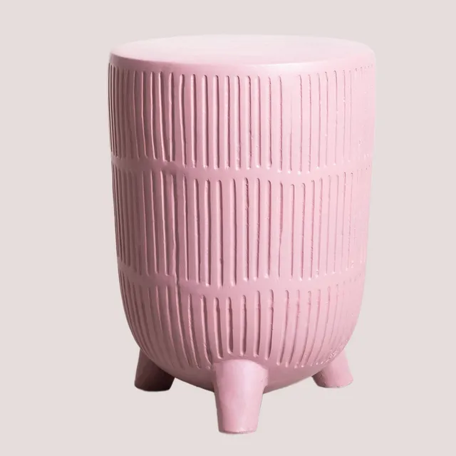 Sklum Greko Tavolino in Ceramica Rosa Ø32,5 cm opaco