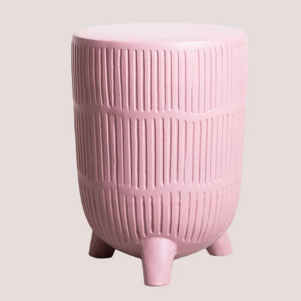 Sklum Greko Tavolino in Ceramica Rosa Ø32,5 cm opaco