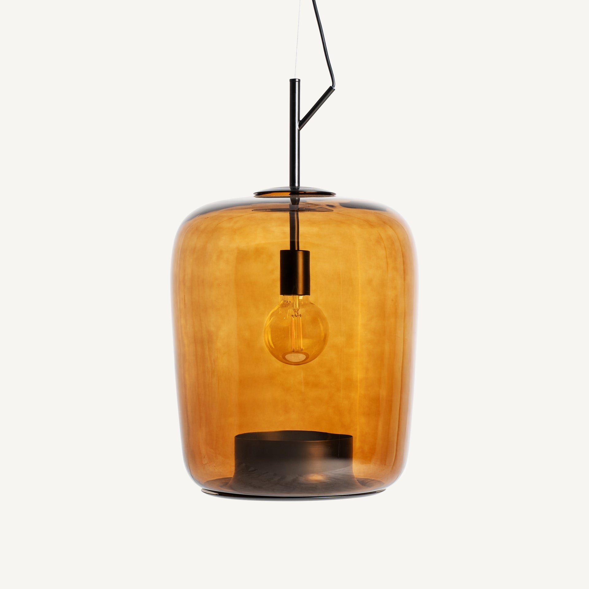 Bambua Cubik lampada soffitto vetro ambra