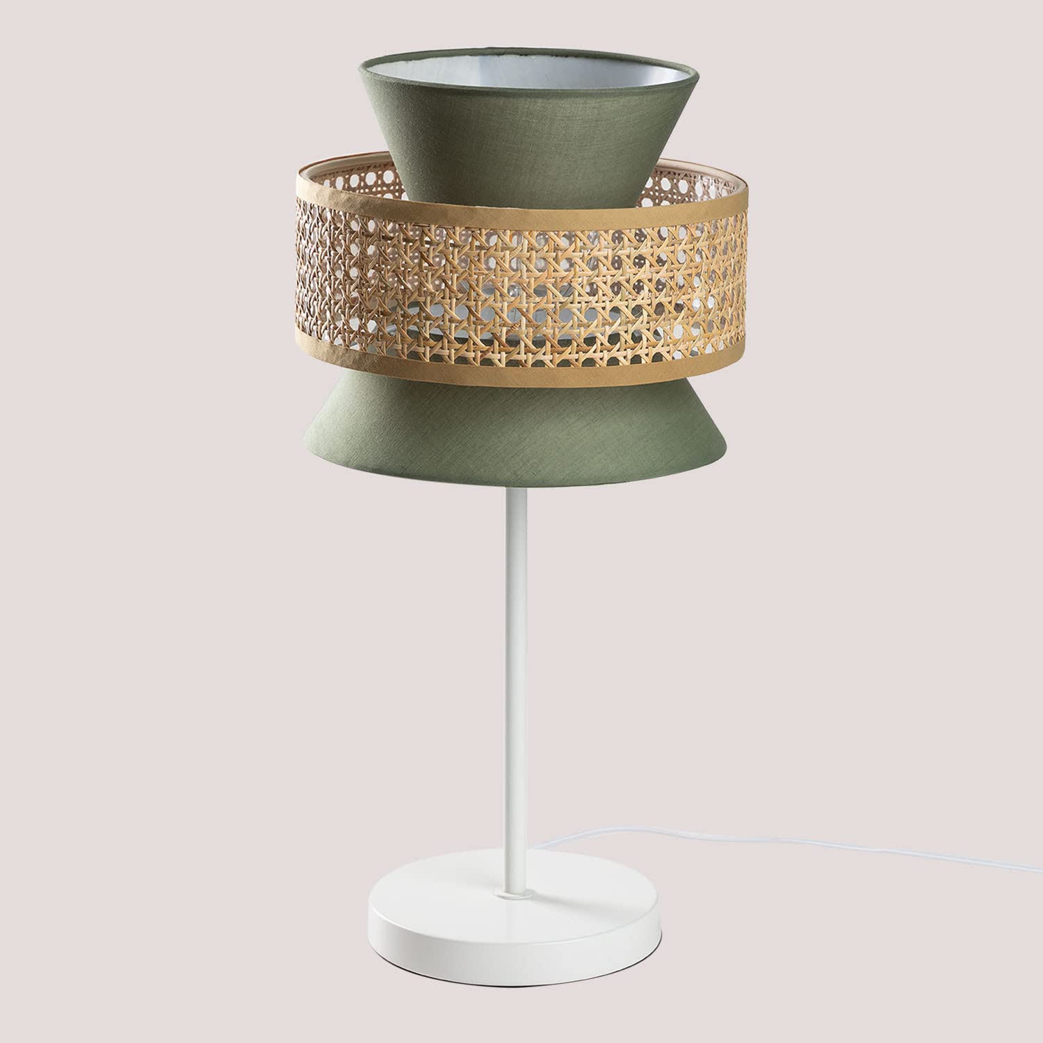 Sklum Yereh lampada da tavolo rattan verde kaki