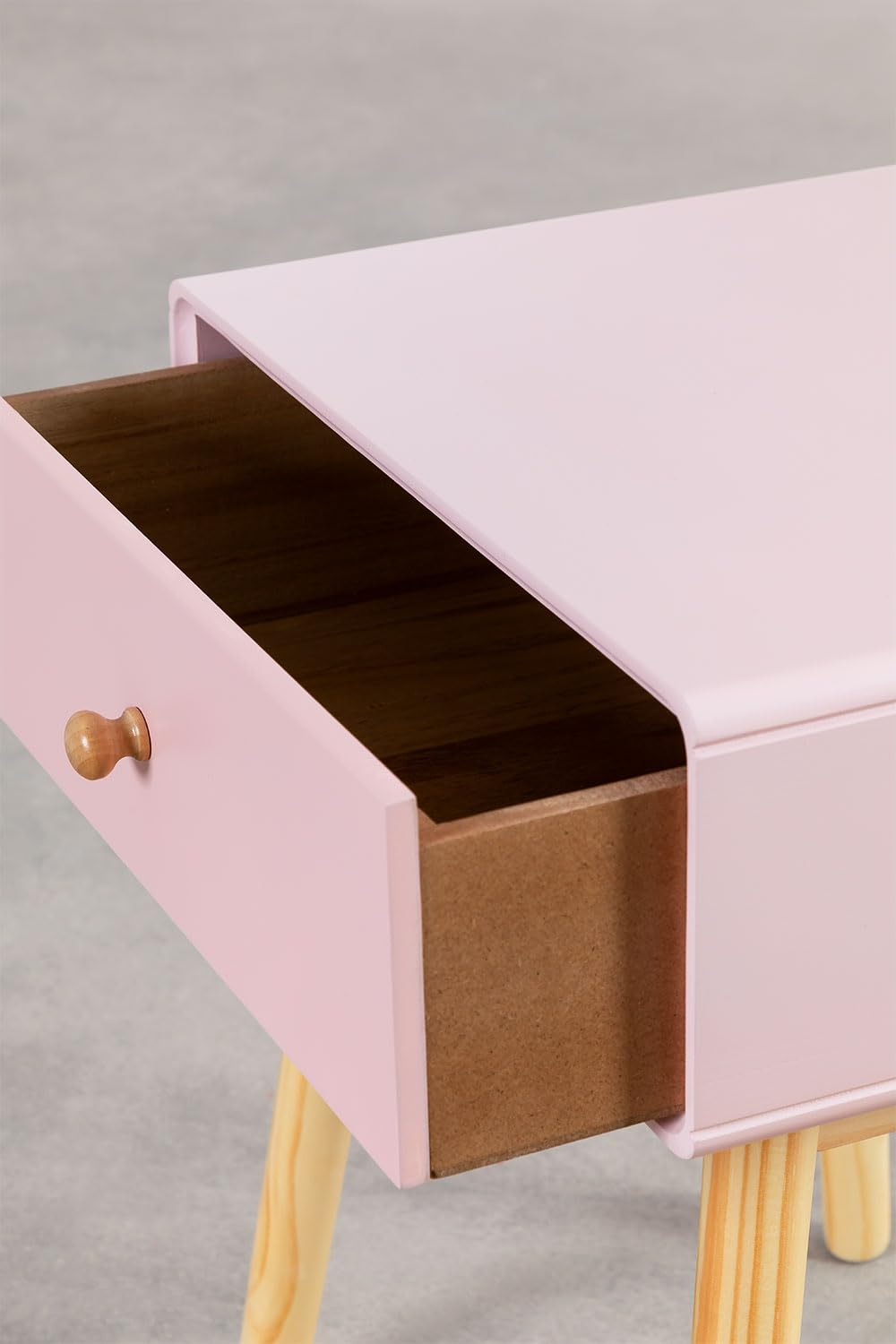 Sklum Lucka comodino rosa nocciola 40 cm MDF