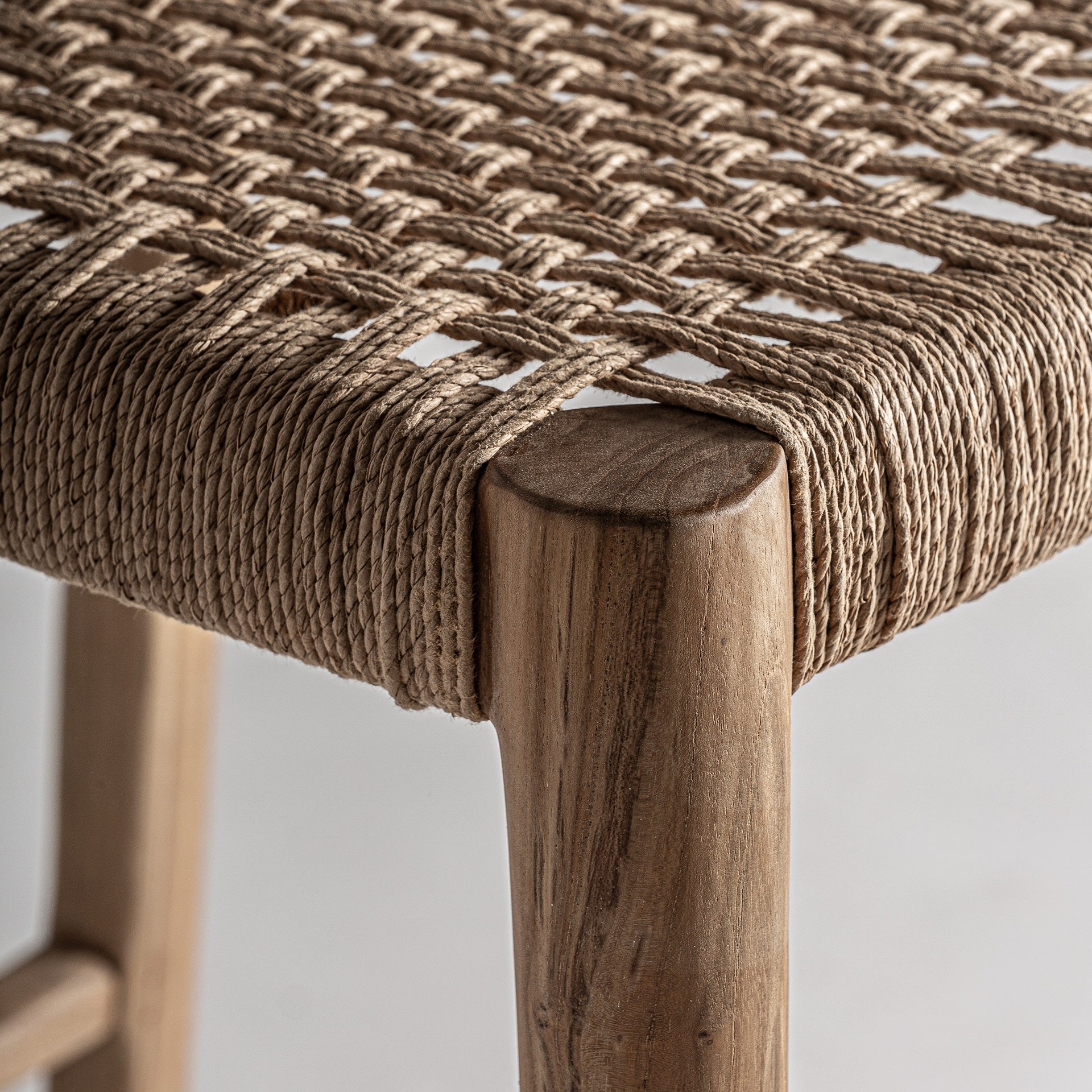 Bambua Caen 95 sgabello teak erba marina
