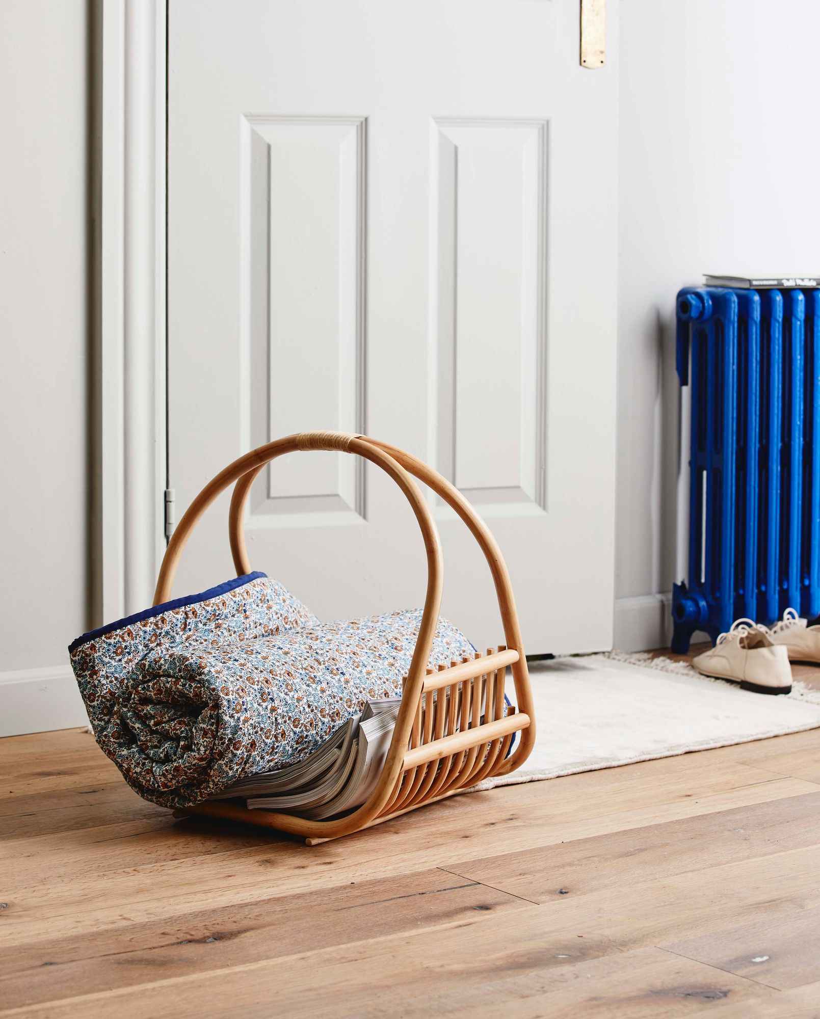 Bambua Roa cesto rattan con manico porta legna