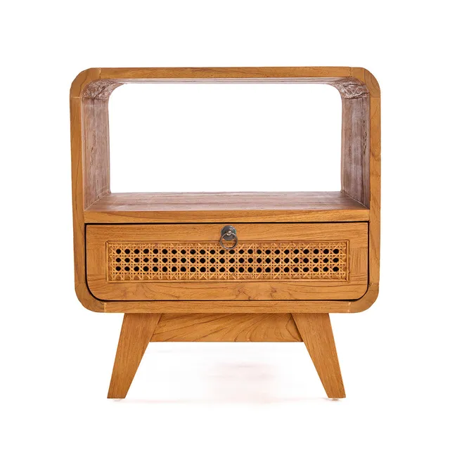 Bambua Breeze comodino in teak e rattan