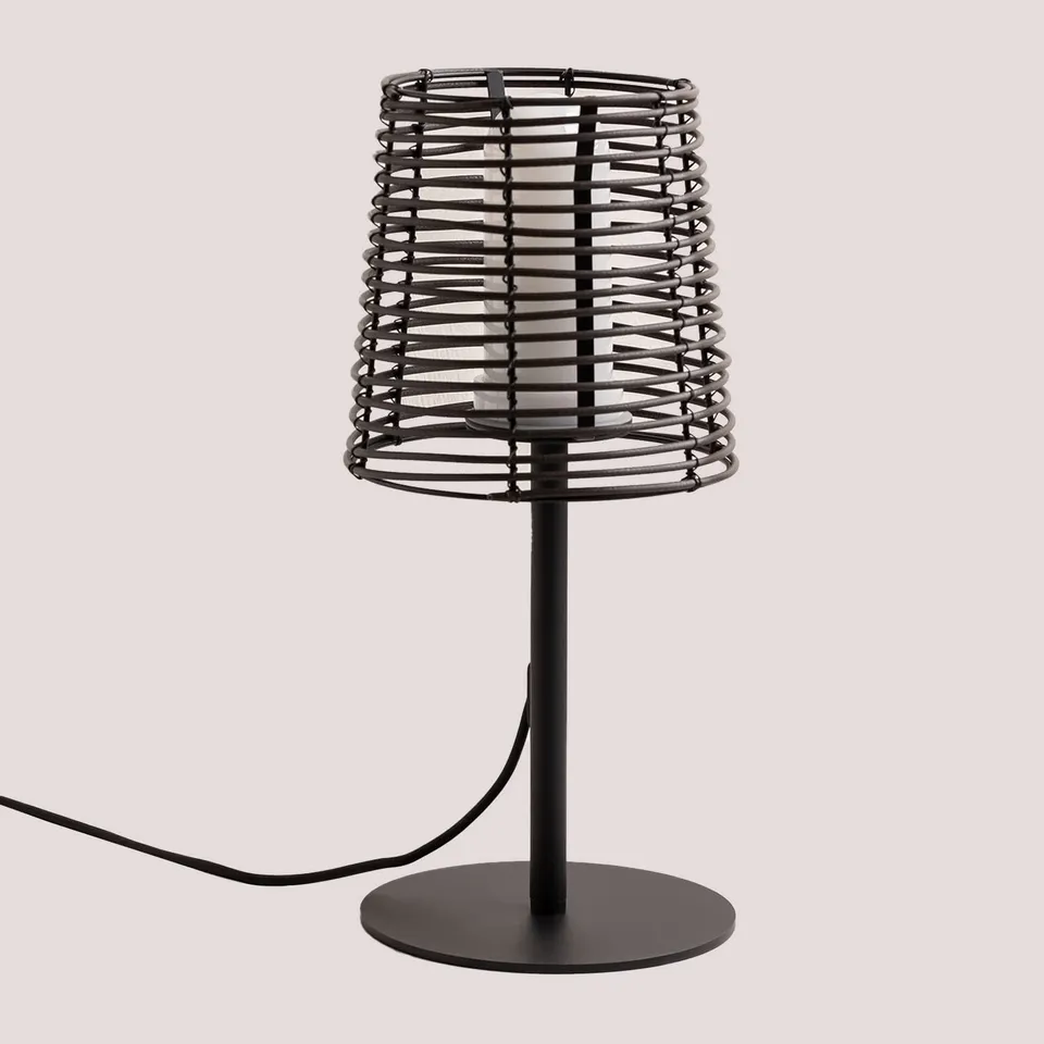 Sklum Bissel lampada da tavolo esterni effetto legno