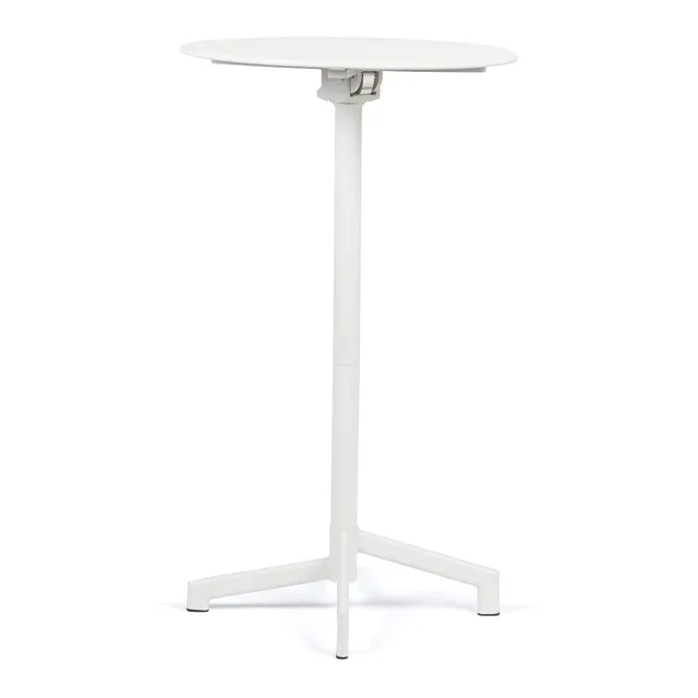 Sklum Dely tavolo bar pieghevole acciaio bianco Ø59,5 cm