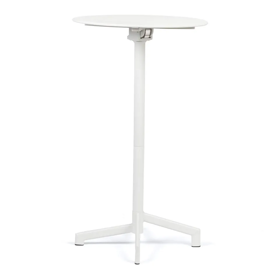 Sklum Dely tavolo bar pieghevole acciaio bianco Ø59,5 cm