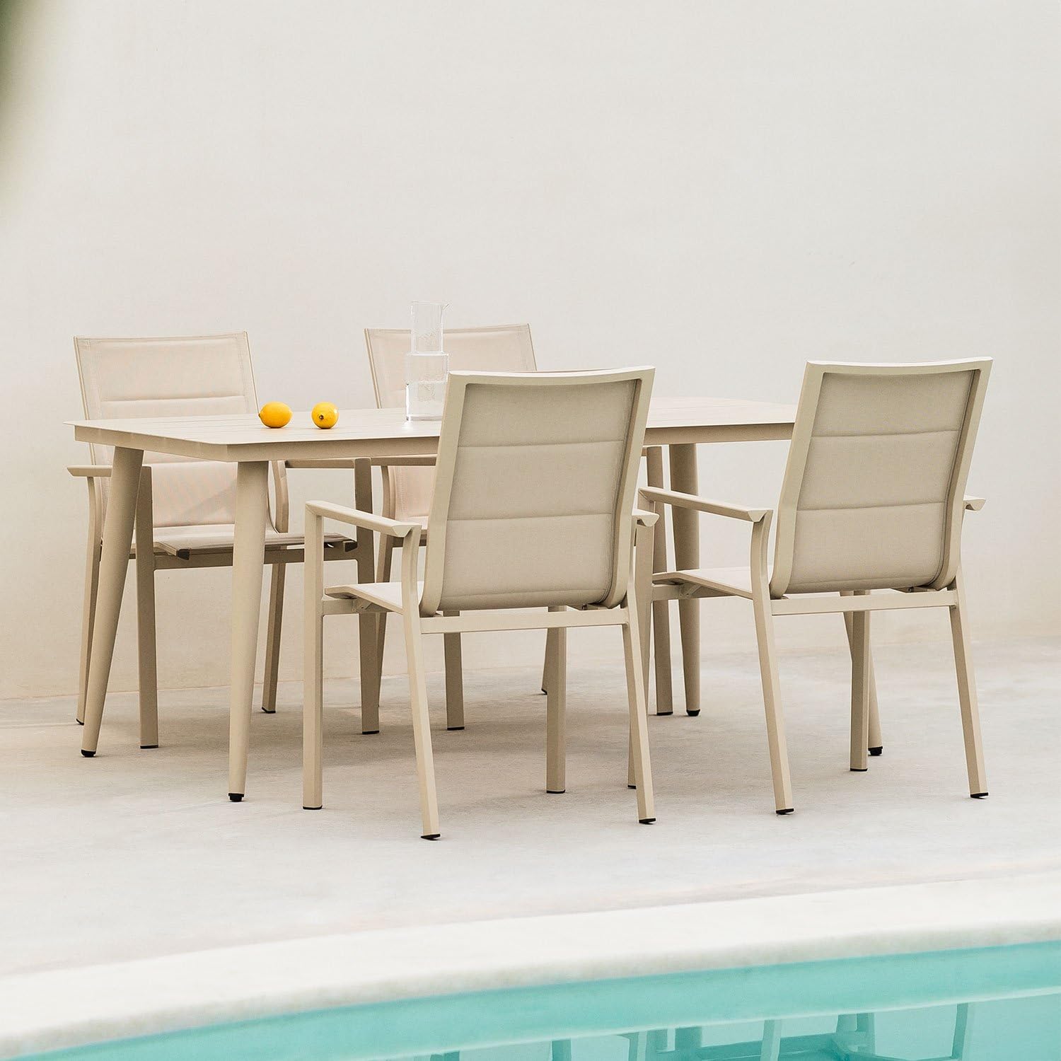 Sklum Kevan Karena set tavolo sedie giardino 160x90 4 posti alluminio