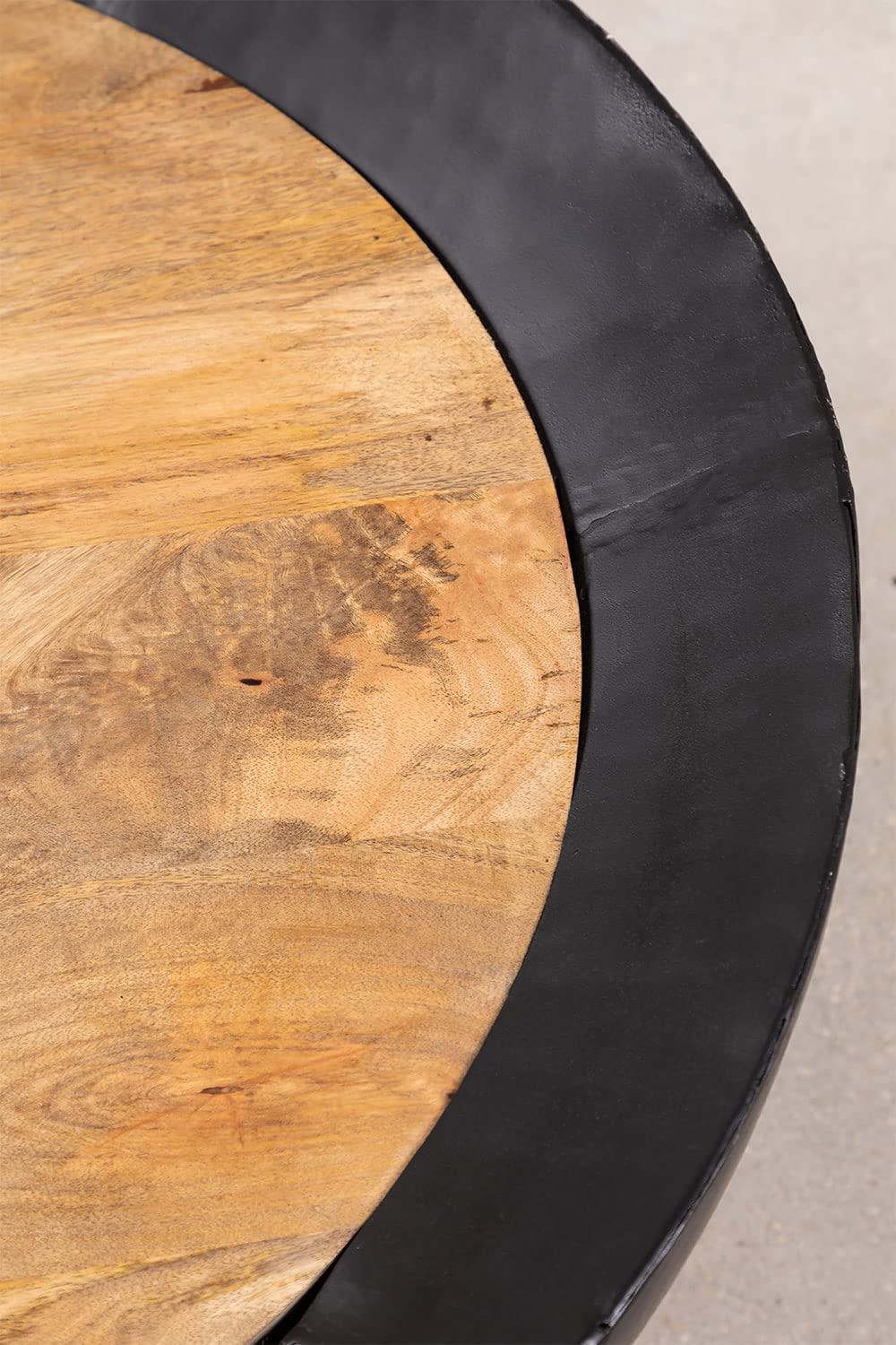 Sklum Curtis Tavolino Rotondo Ø90 cm in Mango Nero