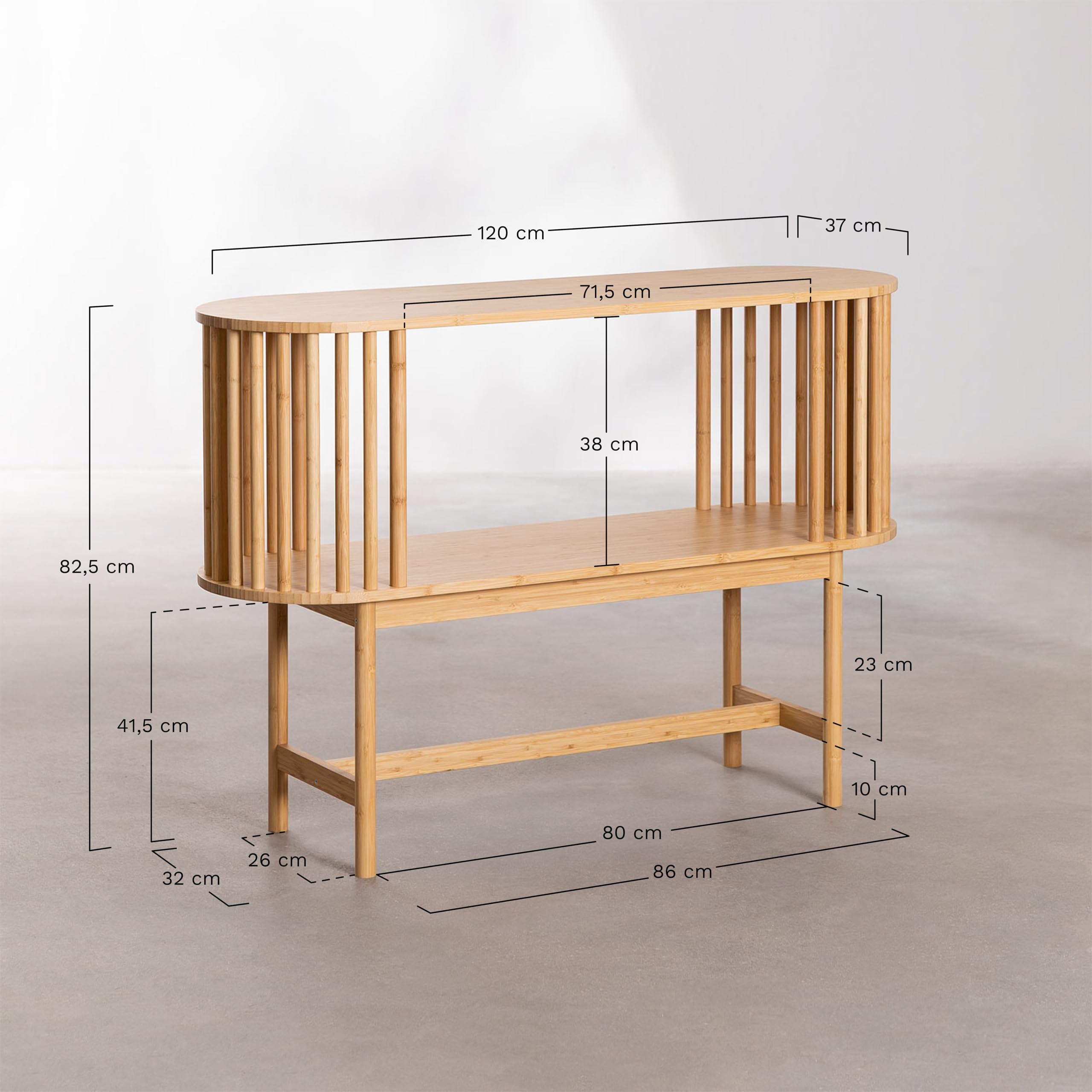 Sklum Connery consolle in bambù 120 cm naturale