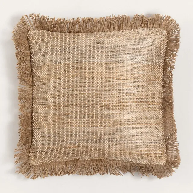 Sklum Freitas cuscino quadrato juta 40x40 cm con frange