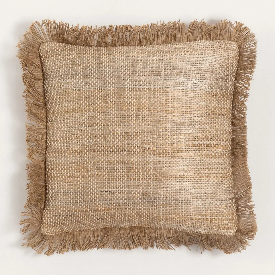 Sklum Freitas cuscino quadrato juta 40x40 cm con frange