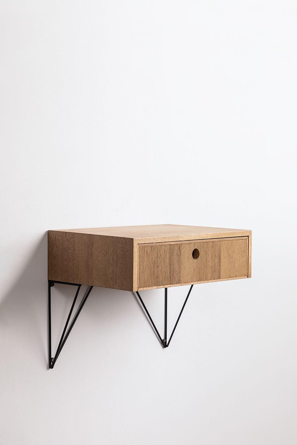 Sklum Glai comodino sospeso legno naturale con cassetto