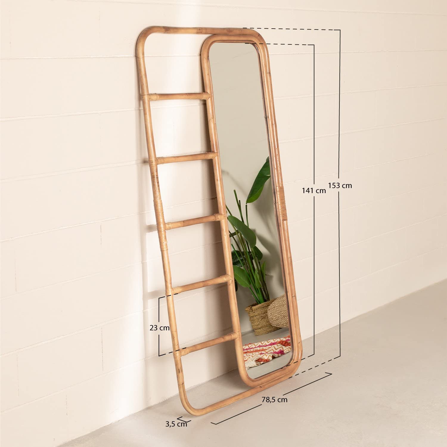 Sklum Marcus Specchio Terra Bambù 153x78