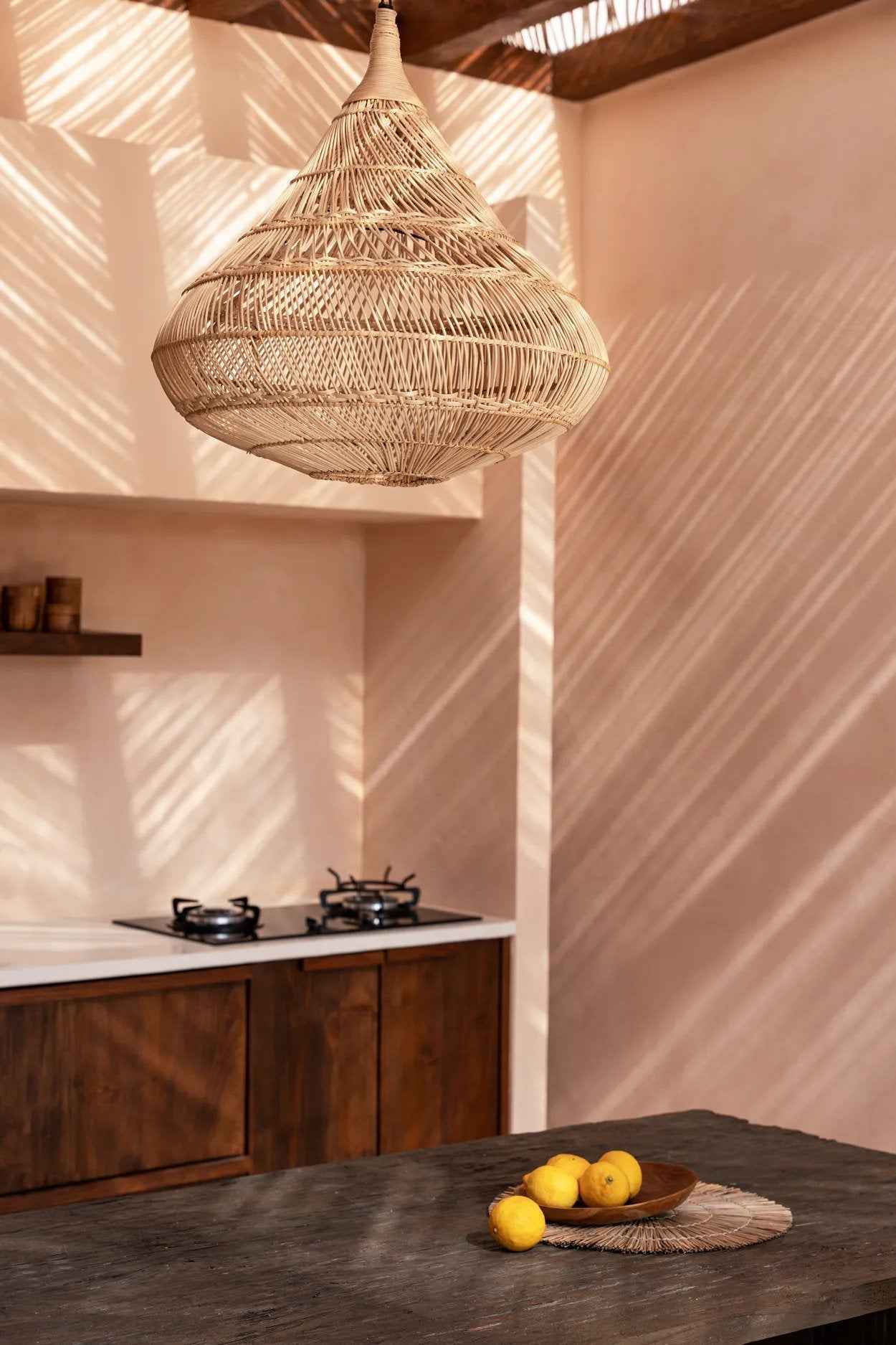 Bambua The Drop Pendant Natural L lampadario rattan