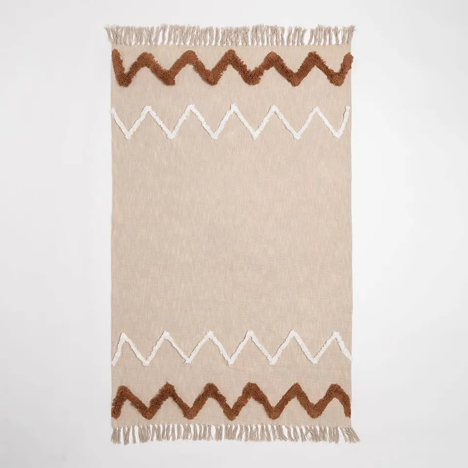 Sklum Esmolyan coperta in cotone 194x108 cm con frange