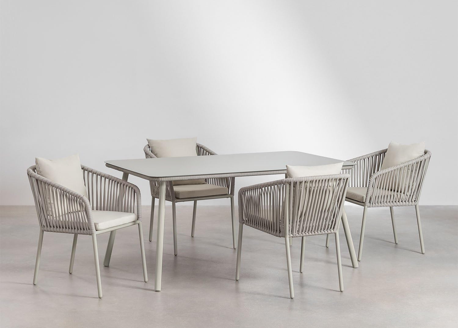 Sklum Arhiza Classic set tavolo sedie giardino 160x90 4 posti vetro