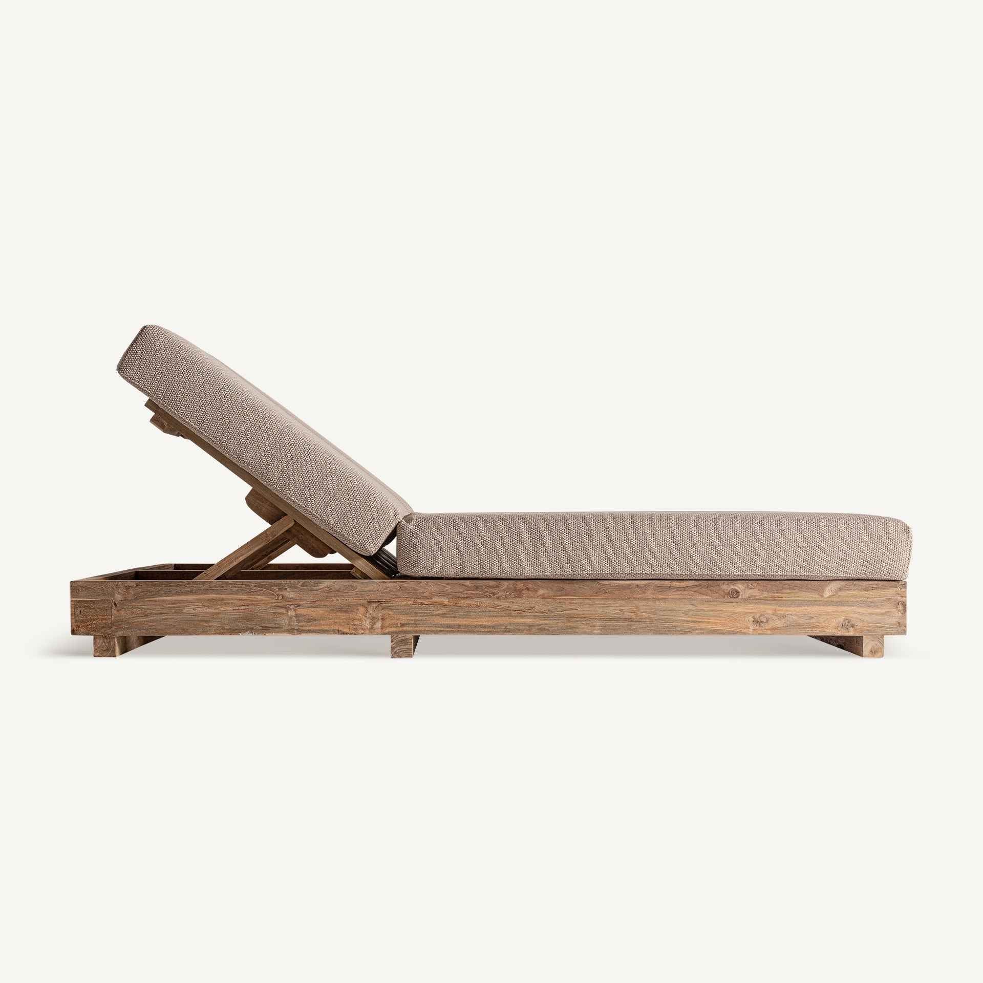 Bambua Pure lettino prendisole doppio teak beige