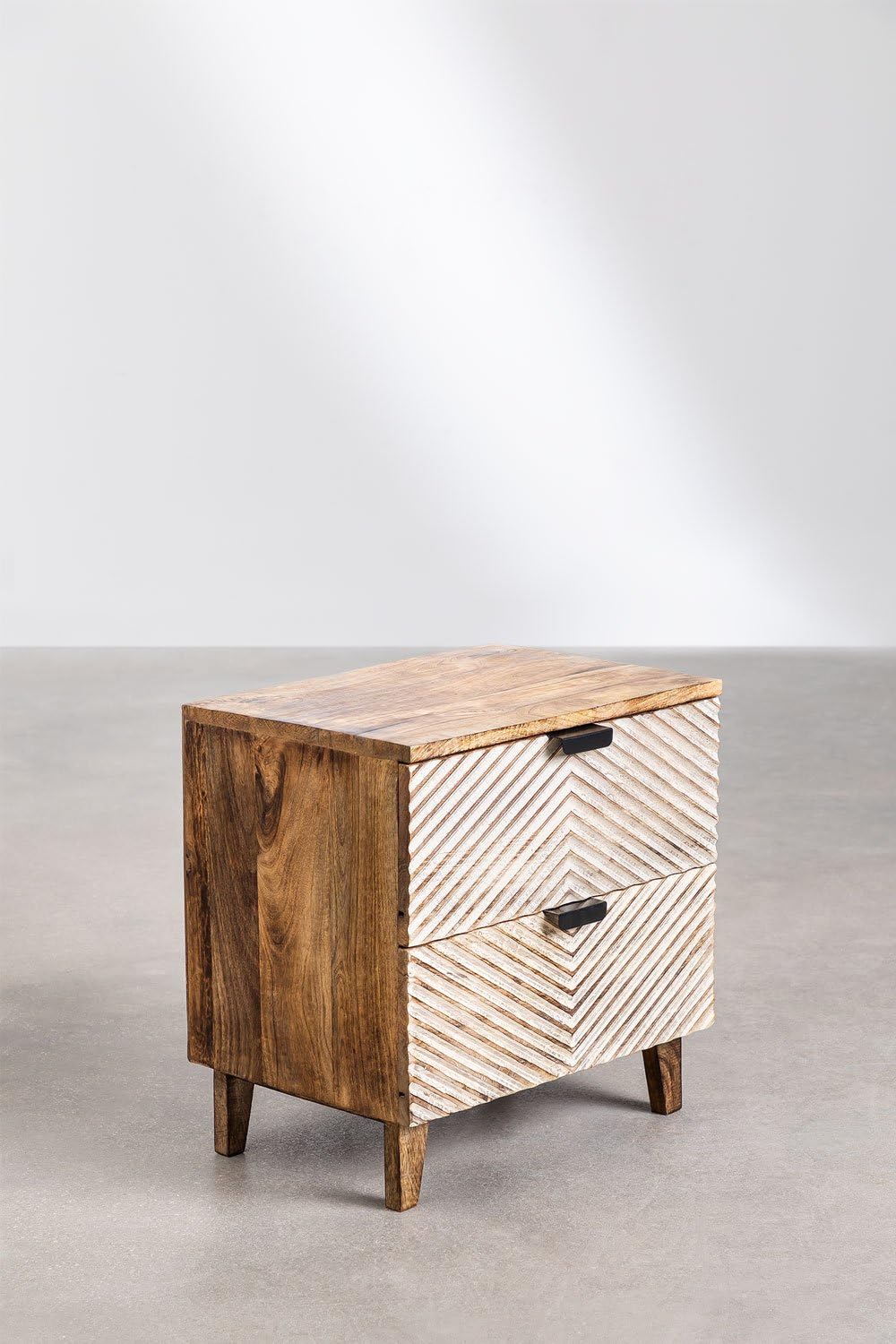 Sklum Balary comodino legno mango intagliato 50 cm