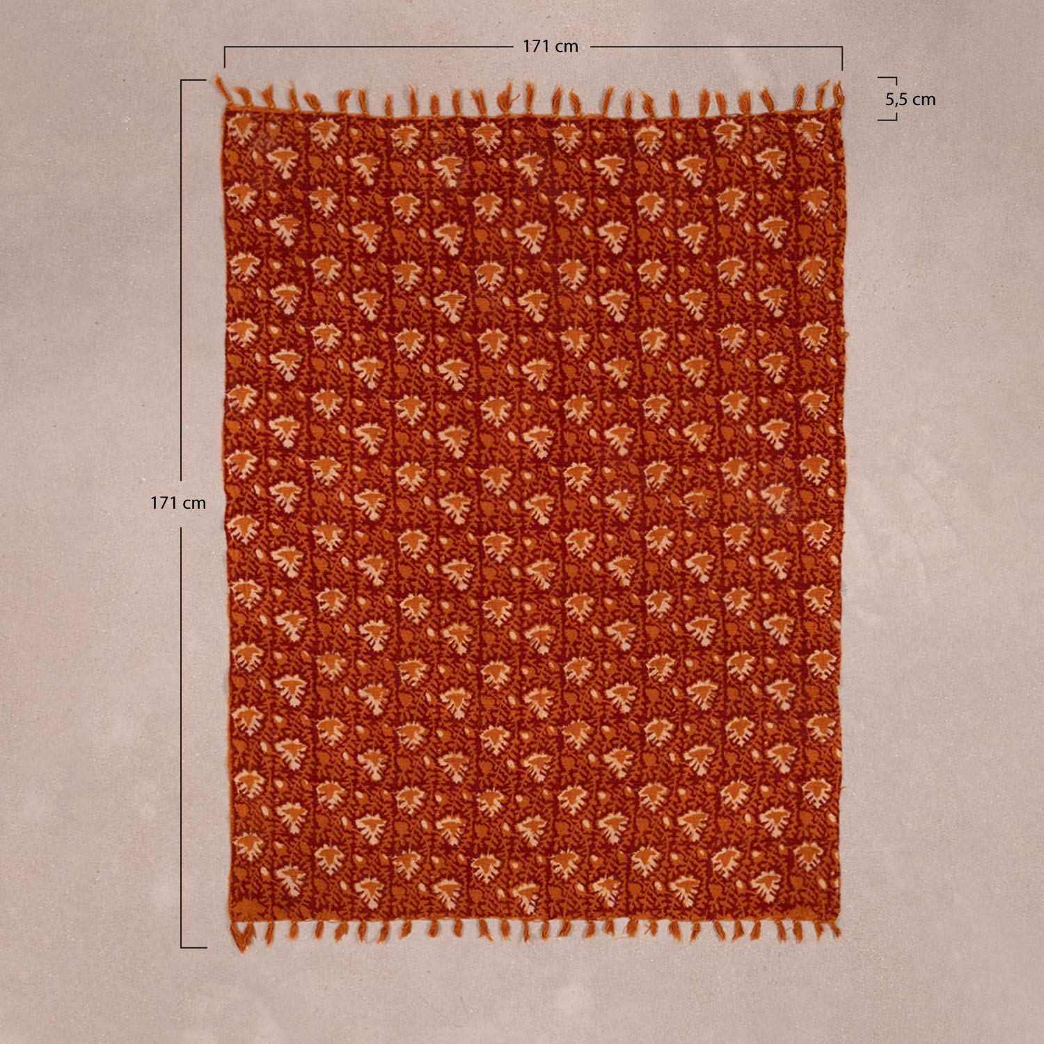 Sklum Troket Oriental plaid coperta cotone 171x128