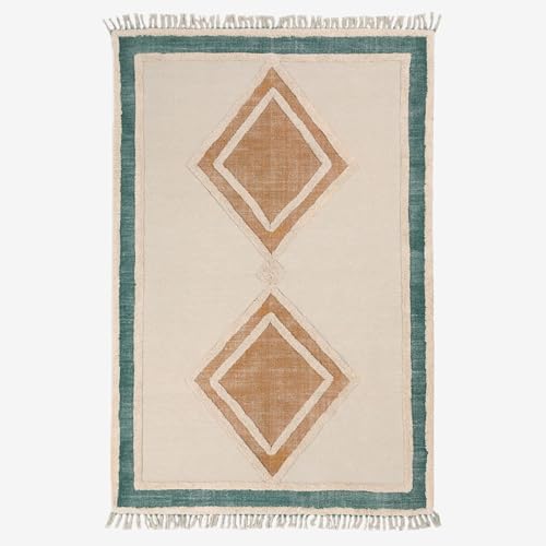 Sklum Derum Tappeto Cotone Beige Crema 185x122 cm