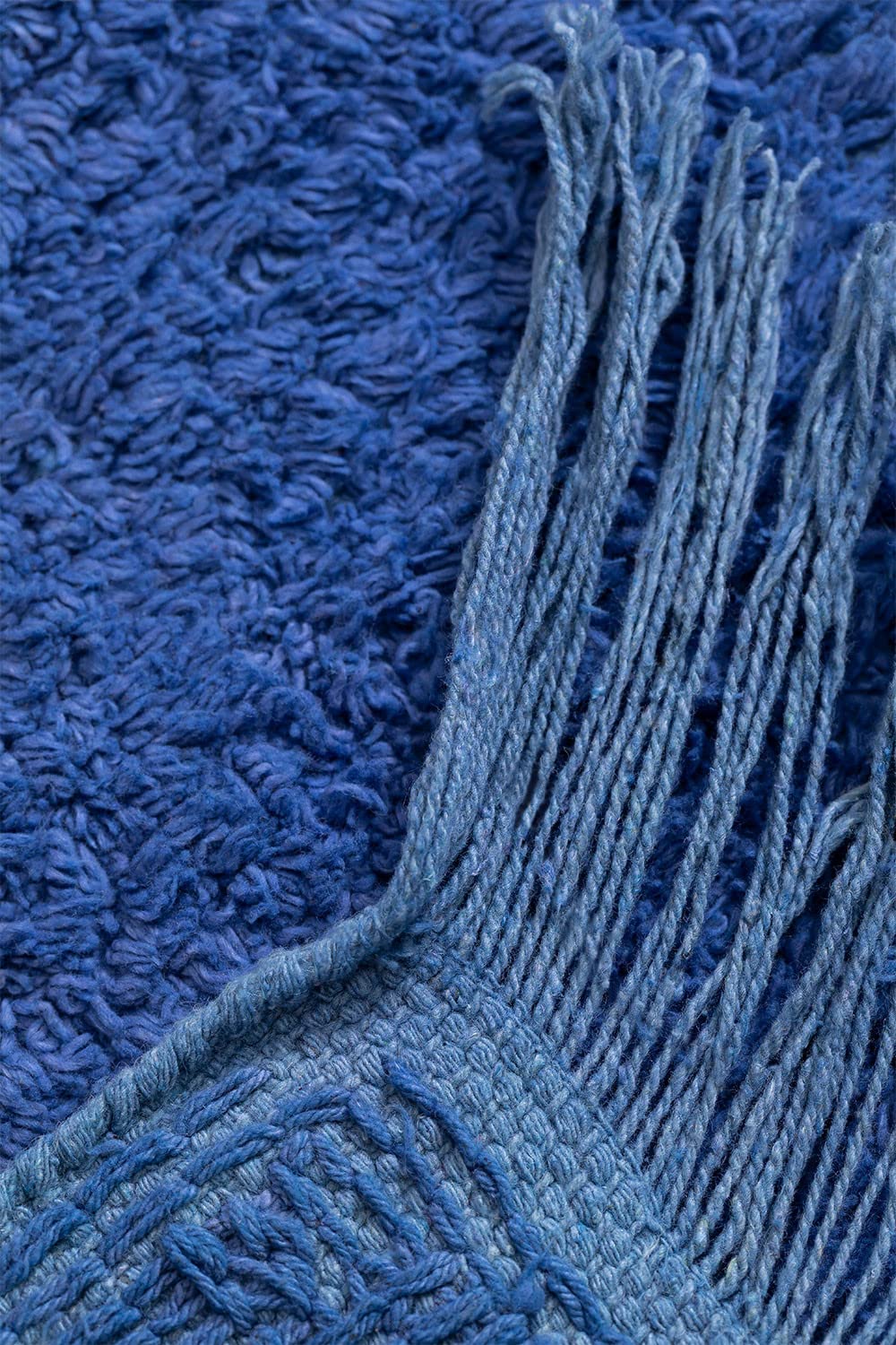 Sklum Vlü tappeto in cotone 204x125 cm blu niagara