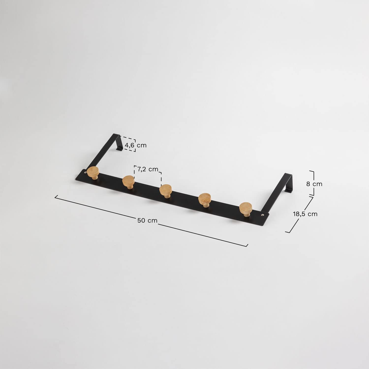 Sklum Kinsale appendiabiti da porta 50 cm nero ferro