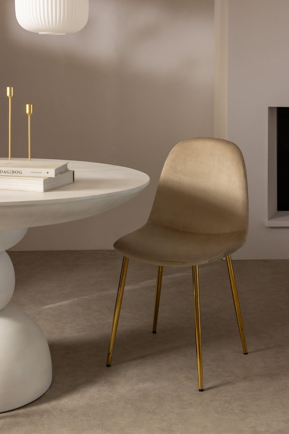 Sklum Glamm Set 4 Sedie da Pranzo in Velluto Acciaio