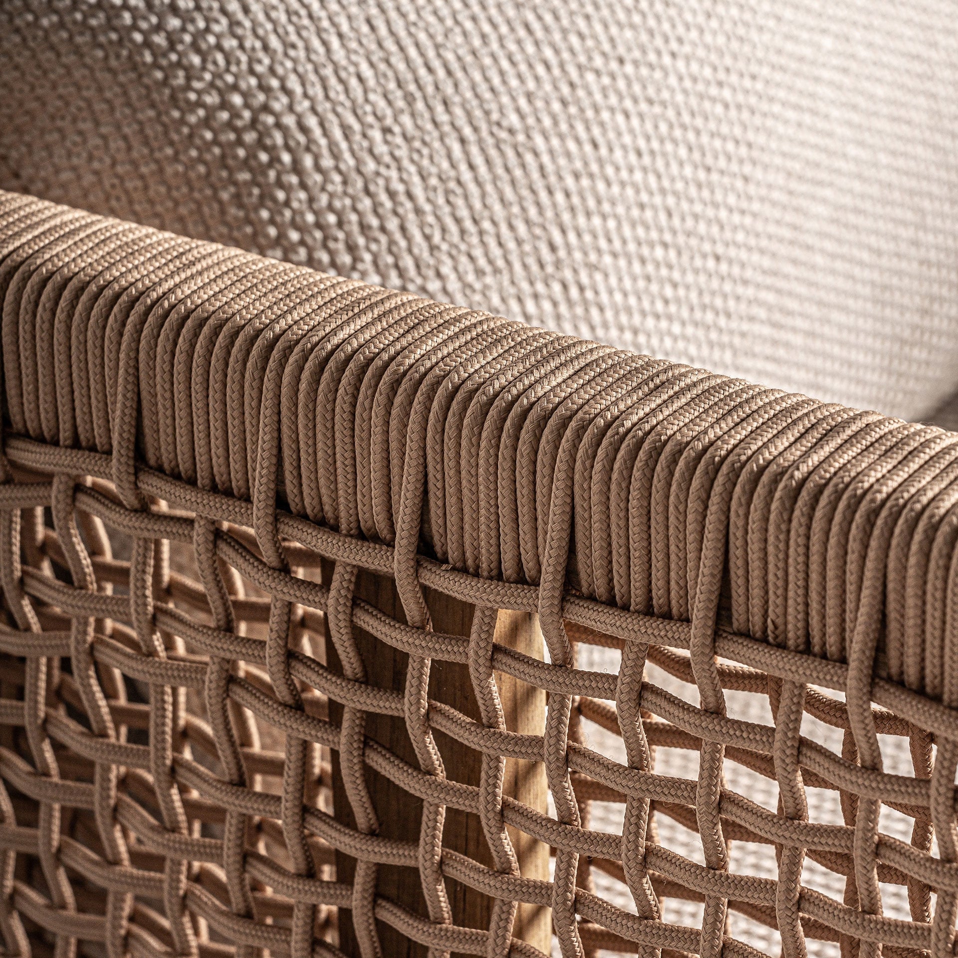 Bambua Trena poltrona teak crema da esterno