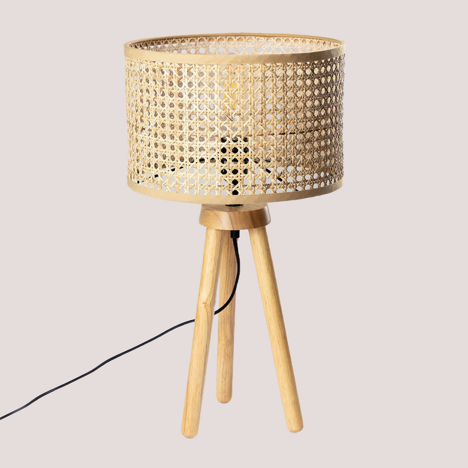 Sklum Serri lampada da tavolo rattan marrone naturale E27