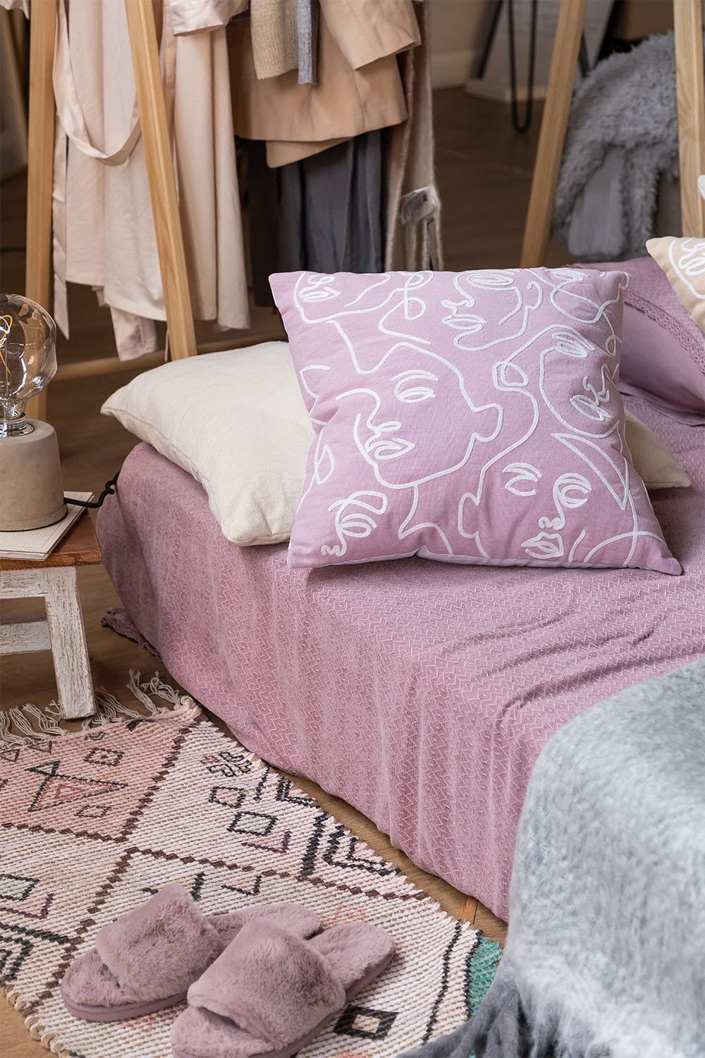 Sklum Neis cuscino cotone 45x45 cm rosa beige