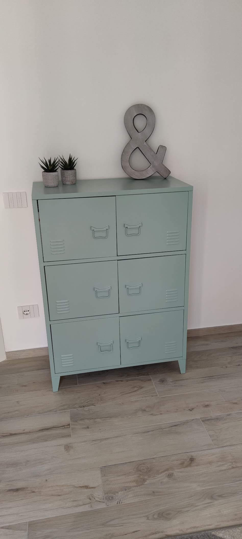 Sklum Pohpli cassettiera 6 ante verde abete in acciaio