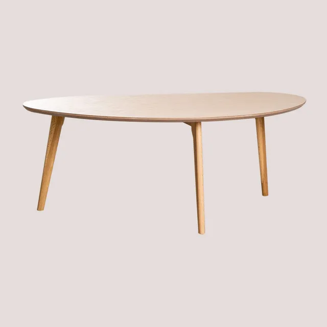 Sklum Yavik tavolino 120 cm legno naturale piano ovale