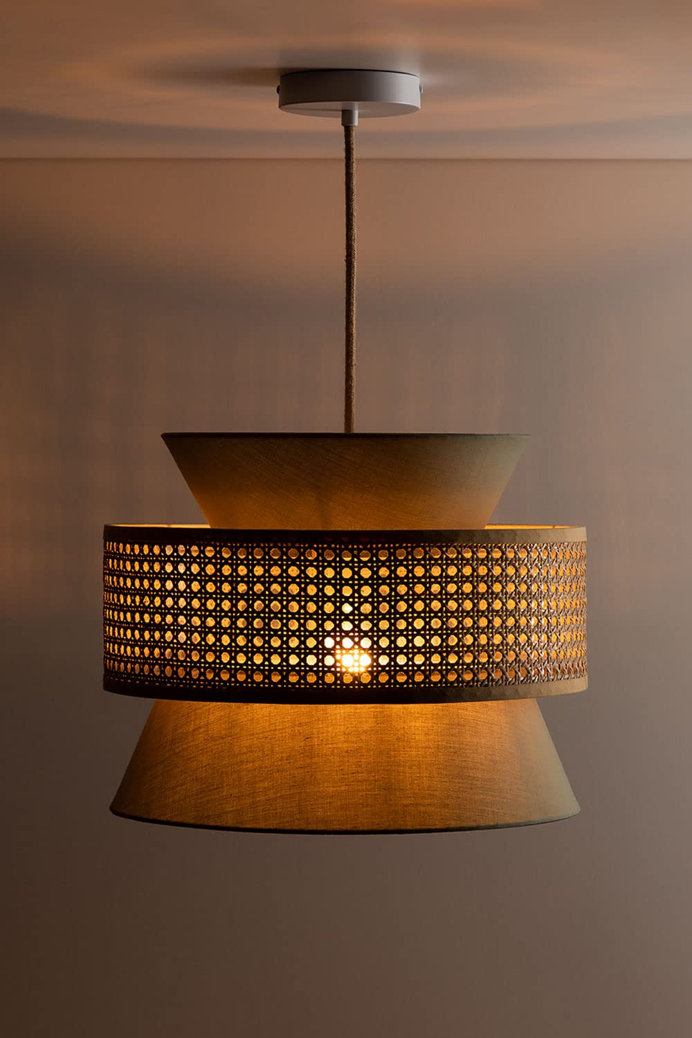Sklum Yereh lampadario rattan verde kaki Ø40 cm