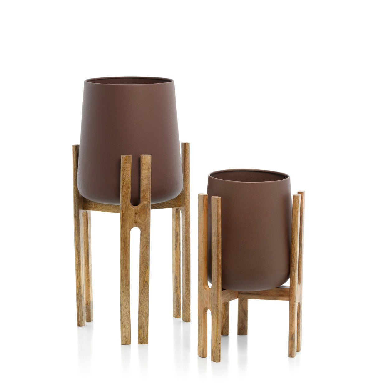 Bambua Forked Root Portavaso Marrone L
