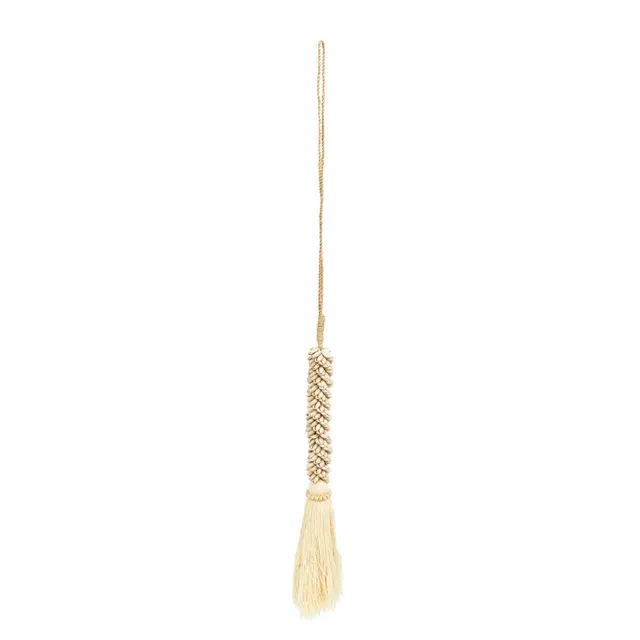 Bambua Cowrie Cotton Tassel nappa conchiglie Natural